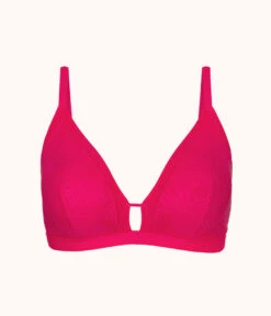 The Smooth Lace Busty Bralette: Magenta 8 The Smooth Lace Busty Bralette: Magenta -Wear Lively Shop 4 product flat front smooth lace busty bralette magenta