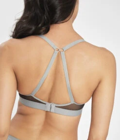 The All-Day Deep V No-Wire: Heather Gray -Wear Lively Shop 5 on model back1 all day deep v no wire heather gray