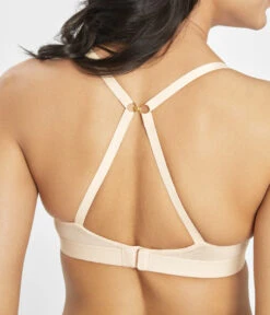 The Flex No-Wire Bra: Toasted Almond -Wear Lively Shop 5 on model back1 flex no wire bra toasted almond