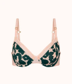 The Unlined Balconette Bra: Retro Blooms -Wear Lively Shop 5 on model front unlined balconette bra retro bloom