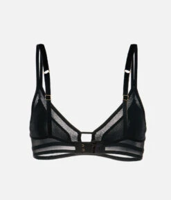 The Mesh Trim Bralette: Jet Black -Wear Lively Shop 5 product flat back mesh trim bralette jet black