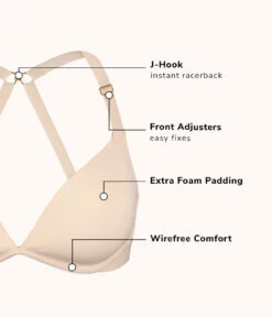 The Deep V No-Wire Push-Up: Toasted Almond -Wear Lively Shop 5 product flat front deep v no wire toasted almond