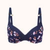 The No-Wire Push-Up: Navy Daisy -Wear Lively Shop 5 product flat front no wire push up navy daisy