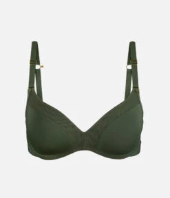 The No-Wire Push-Up: Rich Olive -Wear Lively Shop 5 product flat front no wire push up rich olive