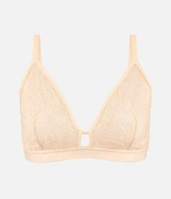 The Palm Lace Busty Bralette: Toasted Almond -Wear Lively Shop 5 product flat front palm lace busty bra toasted almond