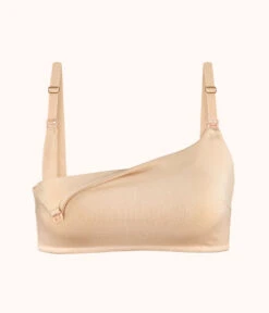 The All-Day Nursing Bralette: Toasted Almond 10 The All-Day Nursing Bralette: Toasted Almond -Wear Lively Shop 5 product flat front1 all day maternity bralette toasted almond