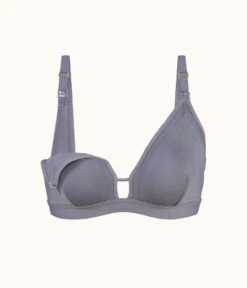 The Busty Nursing Bralette: Smoke -Wear Lively Shop 5 product flat front1 busty maternity bralette smoke 919ad609 3038 4ef1 9936 57795e232163