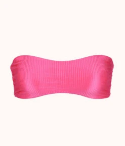 The Swim Ribbed Tie-Front Bandeau: Magenta -Wear Lively Shop 5 product flat front1 ribbed tie front bandeau magenta c2b24fb9 5669 4916 ad83 5a20c9128b9b