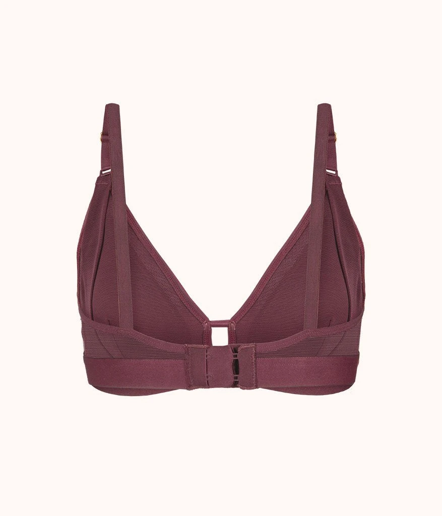 The Mesh Trim Nursing Bralette: Plum 7 The Mesh Trim Nursing Bralette: Plum - Image 7