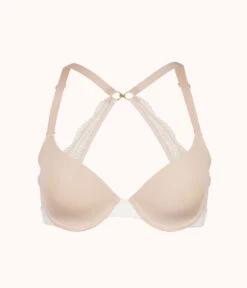 The T-Shirt Bra: Toasted Almond -Wear Lively Shop 6 product flat front1 tshirt bra toasted almond