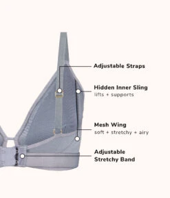 The Busty Bralette: Smoke -Wear Lively Shop 7 product flat back busty bra smoke