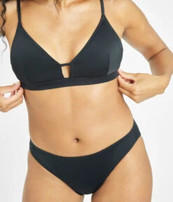 The Bralette & Bikini Swim Bundle: Jet Black -Wear Lively Shop 8 on model front1 swim bikini bottom jet black