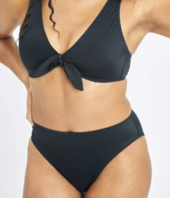 The All-You & High Waist Swim Bundle: Jet Black -Wear Lively Shop 8 on model front1 swim high waist bikini bottom jet black