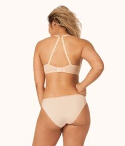 The Unlined Lace Bra: Toasted Almond -Wear Lively Shop on model back1 palm lace unlined bra toasted almond bb993aa5 7c02 4b88 b86d cbfb0318ed7d
