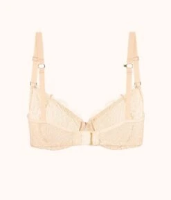 The Unlined Lace Bra: Toasted Almond -Wear Lively Shop product flat back palm lace unlined bra toasted almond a5513b65 09b4 4636 ab03 4f9c5ac47f90