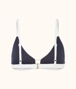 The Swim Bralette: Navy/White -Wear Lively Shop product flat back the bralette navy white f00e88c5 ff6b 404a bb9c ff05c49ee415