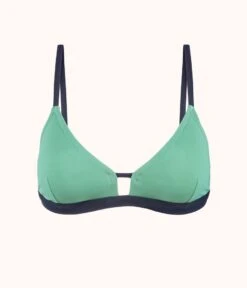 The Swim Bralette: Mint/Navy -Wear Lively Shop product flat front bralette navy mint 27ebd63c 8d01 4851 beed 7a00360f12f1
