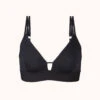 The Deco Mesh Bralette: Jet Black -Wear Lively Shop product flat front deco mesh bralette jet black 22b2b430 86d7 4949 9008 8b88224399d8