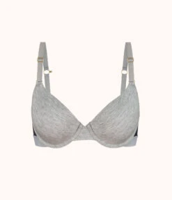 The All-Day T-Shirt Bra: Heather Gray -Wear Lively Shop product flat front modal t shirt bra heather gray 295dbc61 3027 439b b04f 894a438ac1a9