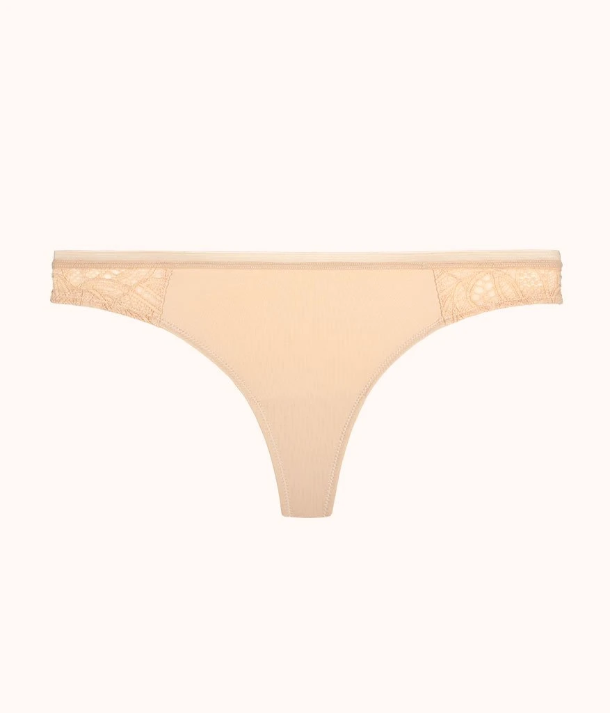 The Palm Lace Thong: Toasted Almond 4 The Palm Lace Thong: Toasted Almond - Image 4