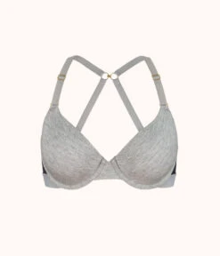 The All-Day T-Shirt Bra: Heather Gray -Wear Lively Shop product flat front1 modal t shirt bra heather gray 4e6c57e3 b716 4117 b2ec 4ad323270fdf