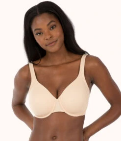 The Minimizer Bra: Toasted Almond -Wear Lively Shop sizeswap 32DDD 1 front minimizer toasted almond