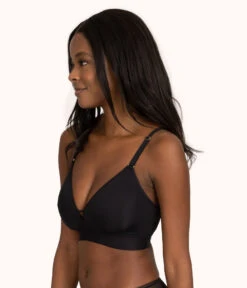 The Spacer Bra: Jet Black -Wear Lively Shop sizeswap 32DDD 2 side spacer bra jet black