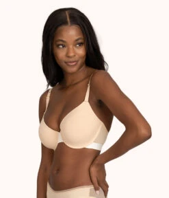 The T-Shirt Bra: Toasted Almond -Wear Lively Shop sizeswap 32DDD 2 side tshirt bra toasted almond