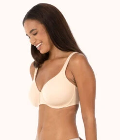 The Minimizer Bra: Toasted Almond -Wear Lively Shop sizeswap 34DD 2 side minimizer bra toasted almond