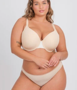 The T-Shirt Bra: Toasted Almond -Wear Lively Shop sizeswap 38DDD 1 front tshirt bra toasted almond